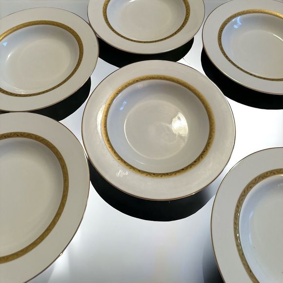 8 Beautiful Retroneu Vineyard Gold 4325 Salad/Soup  Bowl Plates with 22k Band - Picture 3 of 5